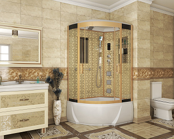 Душевая кабина Niagara Luxe 7712GR 120х80 асимметричная с крышей ориентация правая